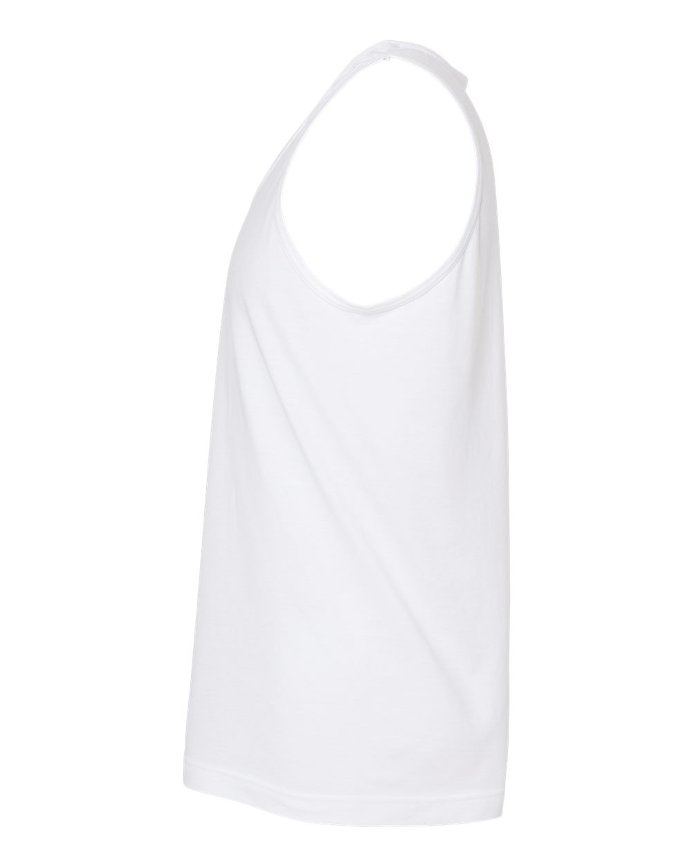Left View of White Fine Jersey Tank Top - S105
