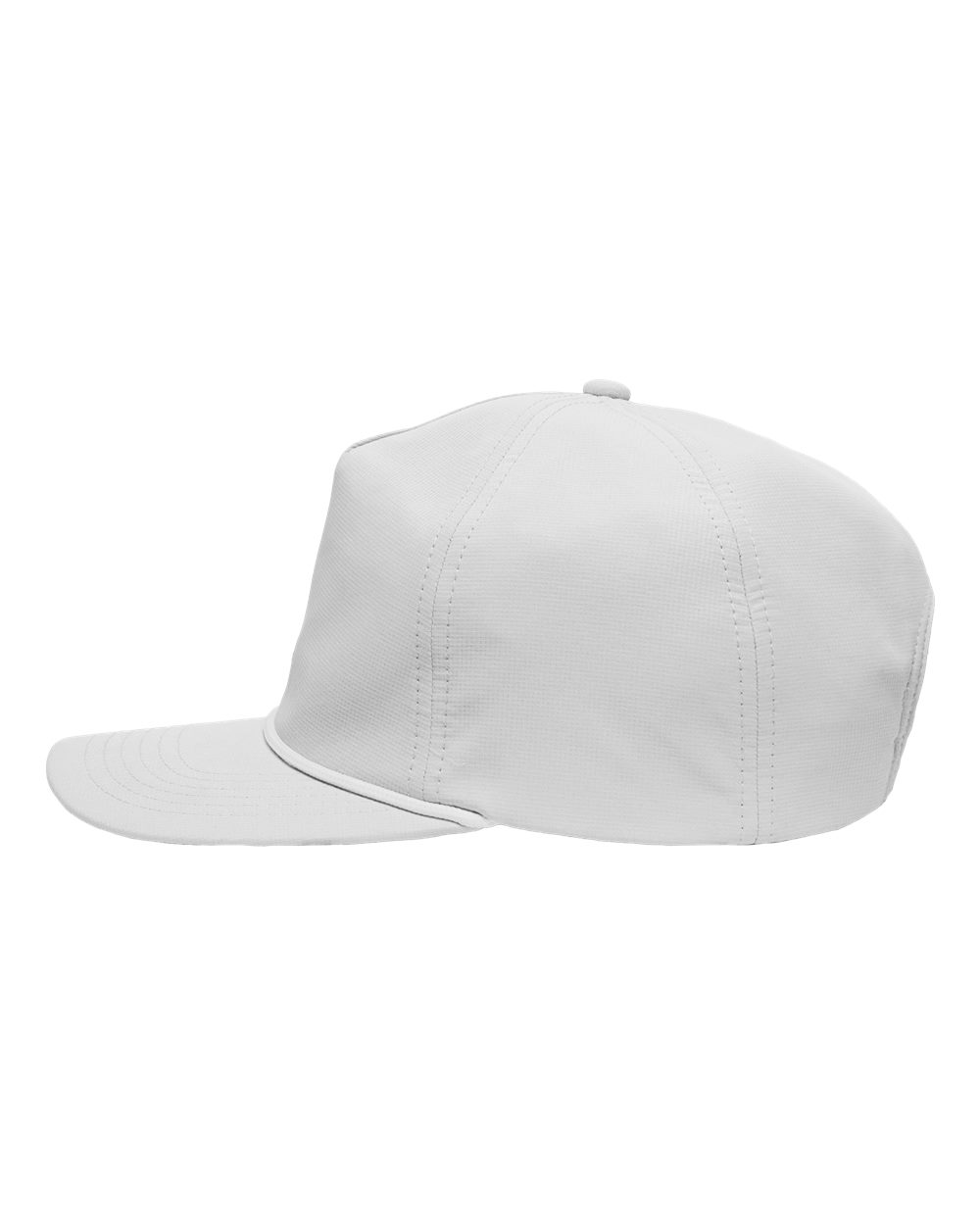 Left View of White Five-Panel Ripstop Cap - SP1200