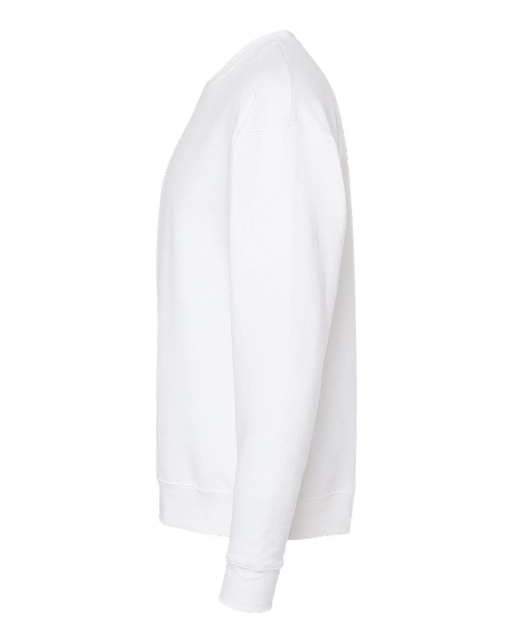 Left View of White Fleece Crewneck Sweatshirt - 340