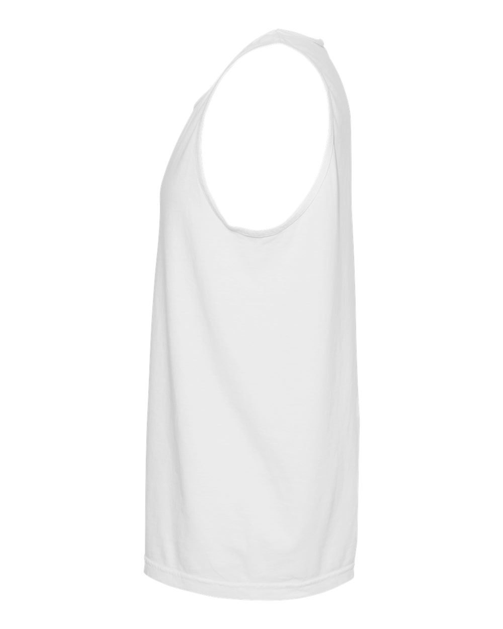 Left View of White Garment-Dyed Heavyweight Tank Top - 9360