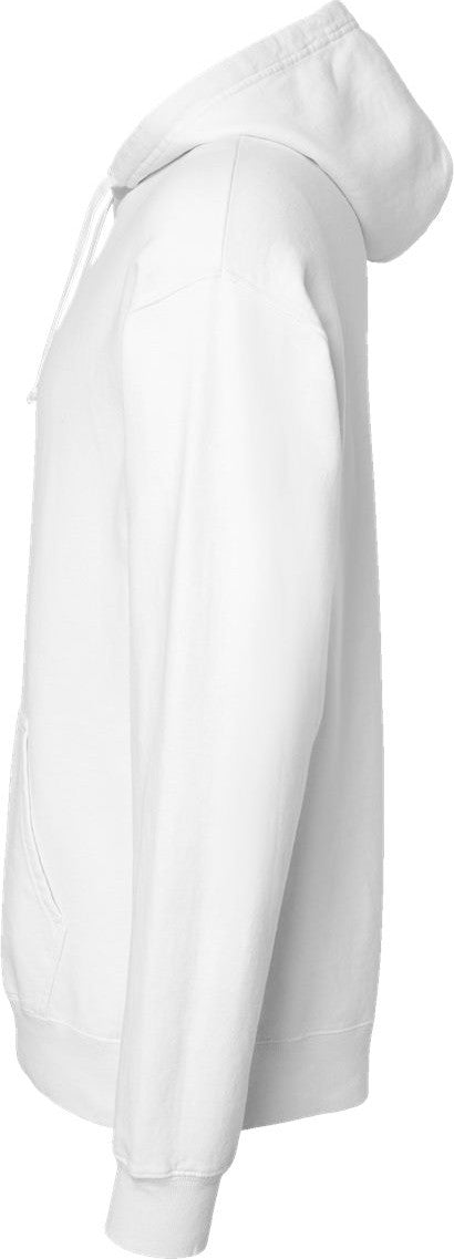 Left View of White Garment-Dyed Hooded Sweatshirt - GDH450