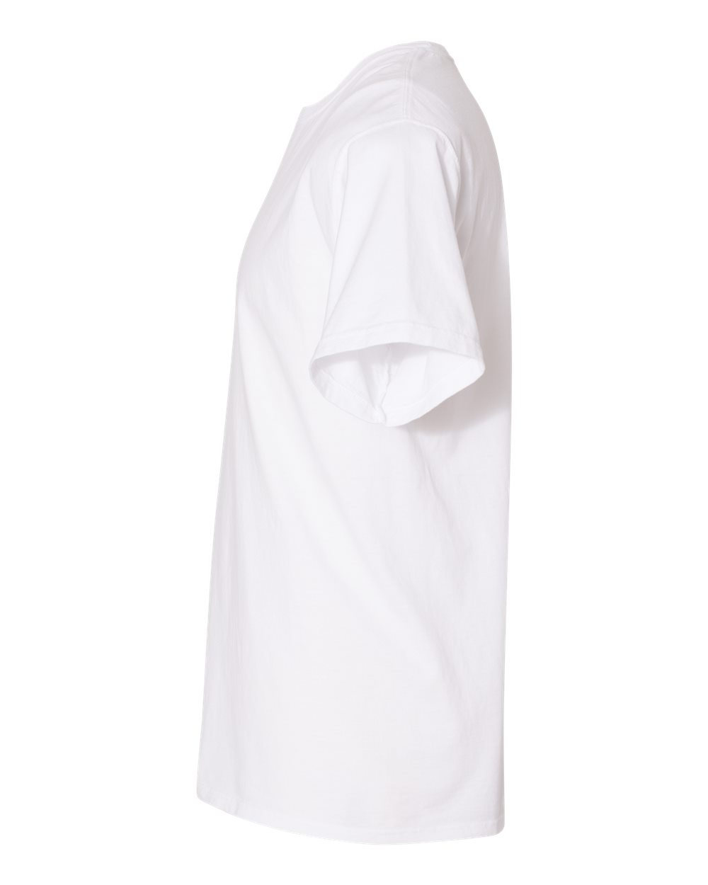 Left View of White Garment-Dyed T-Shirt - GDH100