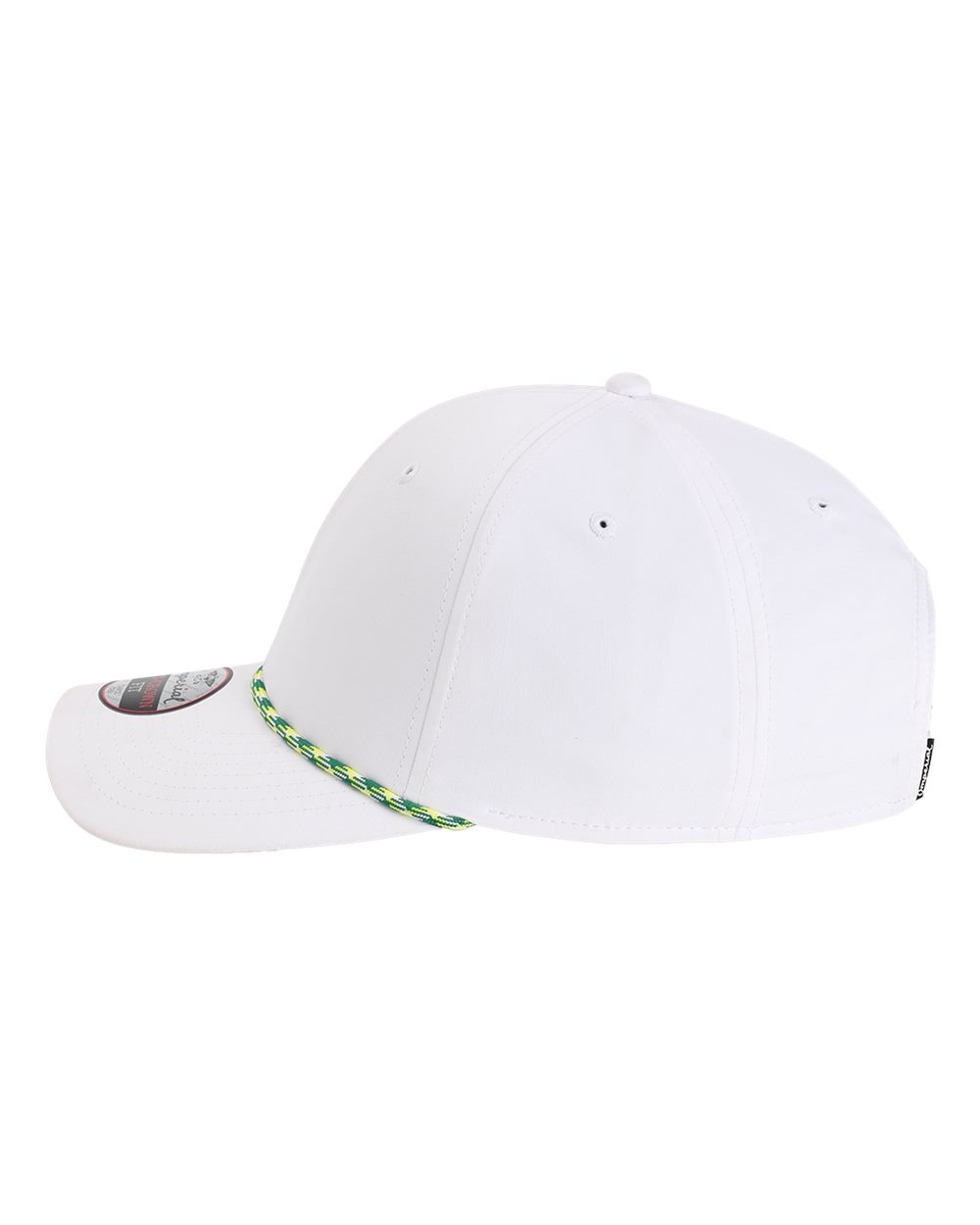 Left View of White/ Green/ Yellow The Wingman Cap - 7054