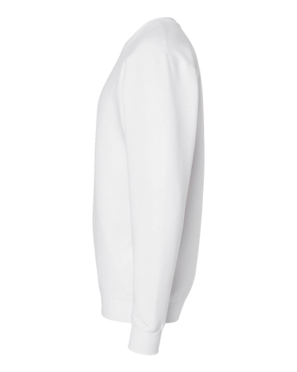 Left View of White Heavyweight Crewneck Sweatshirt - IND3000