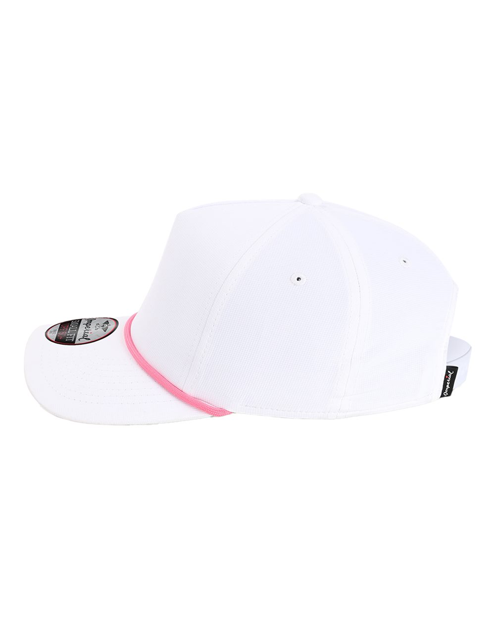 Left View of White/ Hot Pink The Corral Women's Cap - L5059