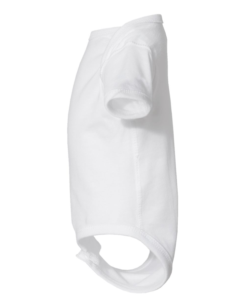 Left View of White Infant Fine Jersey Bodysuit - 4424