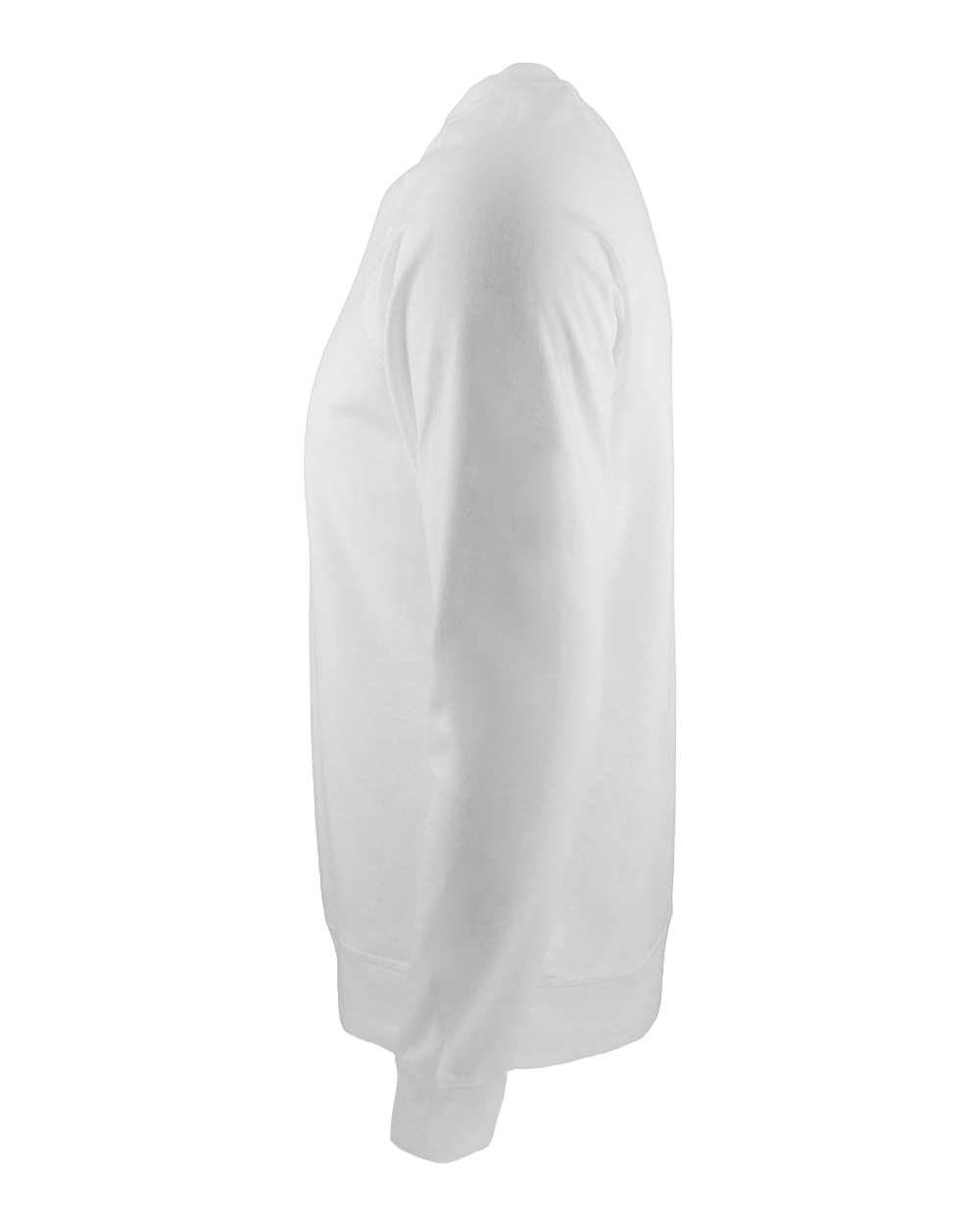 Left View of White Laguna Raglan Crewneck Sweatshirt - 9000