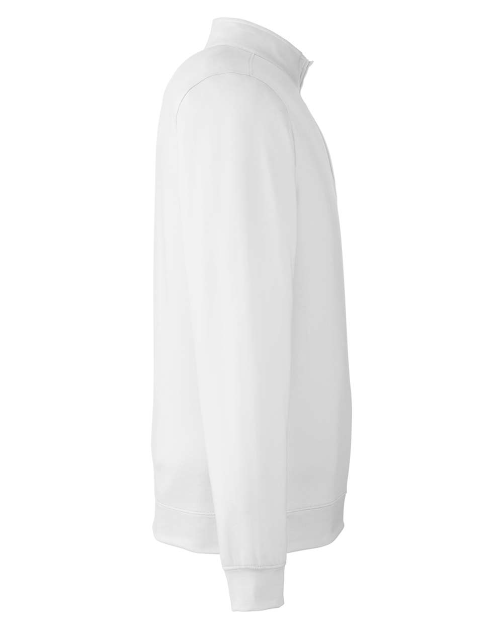 Left View of White McKinnon Quarter-Zip Pullover - SWM500