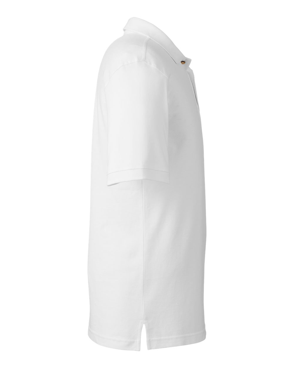 Left View of White Men's Pique Polo - M200