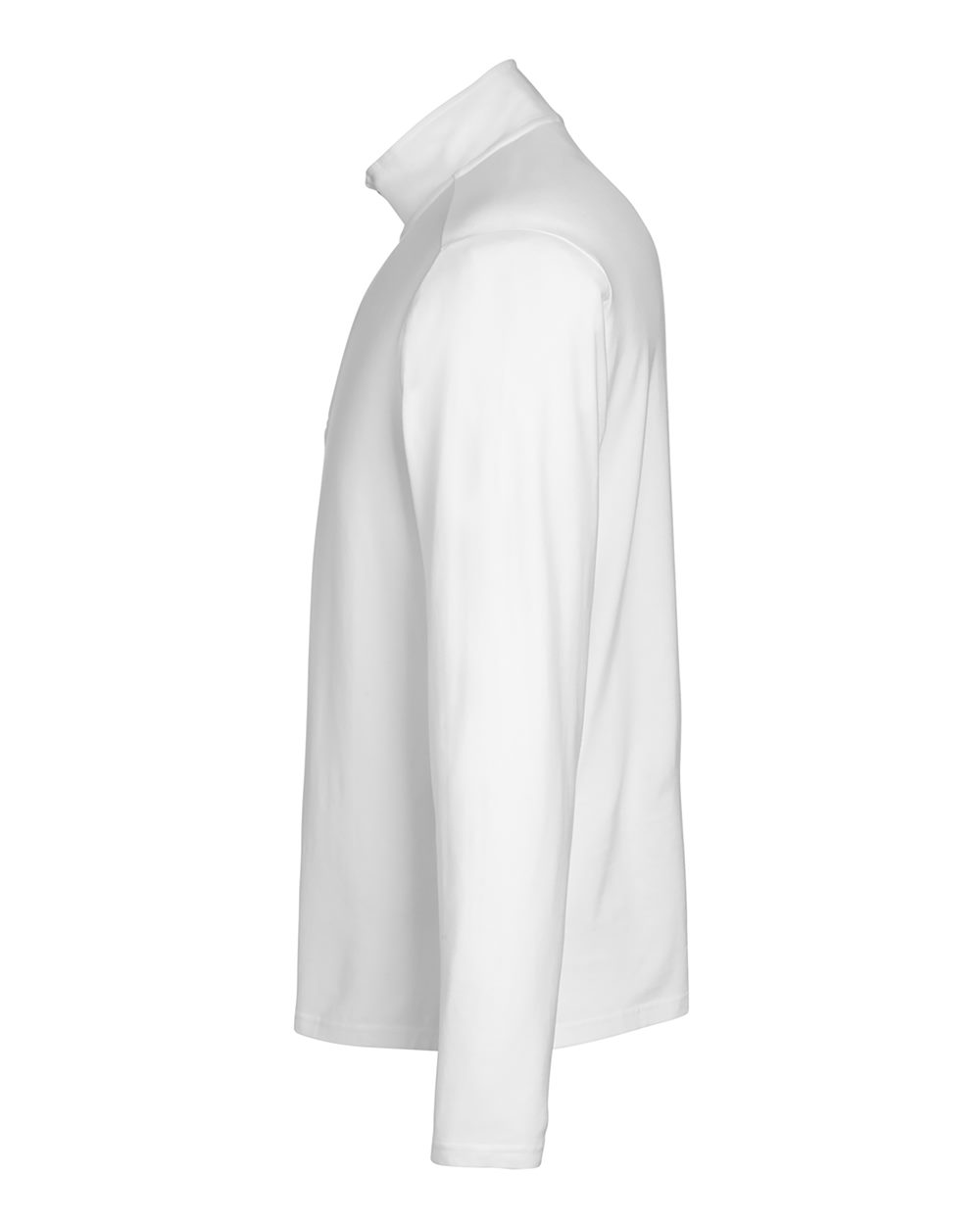 Left View of White Men's Raleigh Stretch Quarter-Zip Pullover - DG425