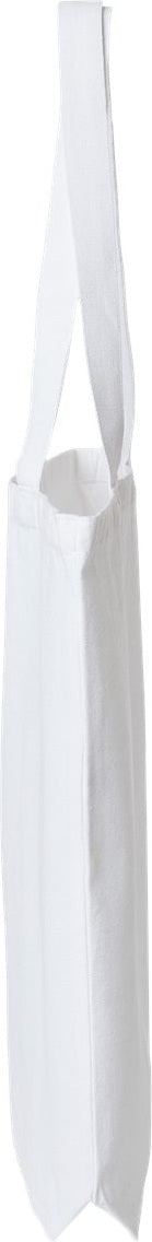 Left View of White Midweight Recycled Gusseted Tote - OAD106R