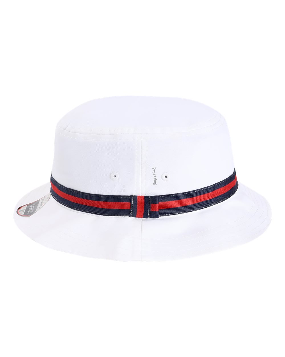 Left View of White/ Navy/ Red The Oxford Performance Bucket - 1371P