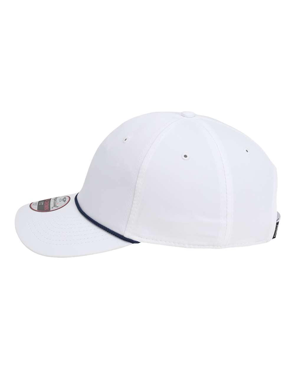 Left View of White/ Navy The Wingman Cap - 7054
