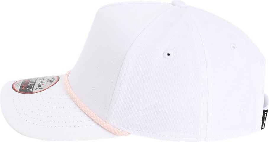 Left View of White/ Peach The Corral Women's Cap - L5059
