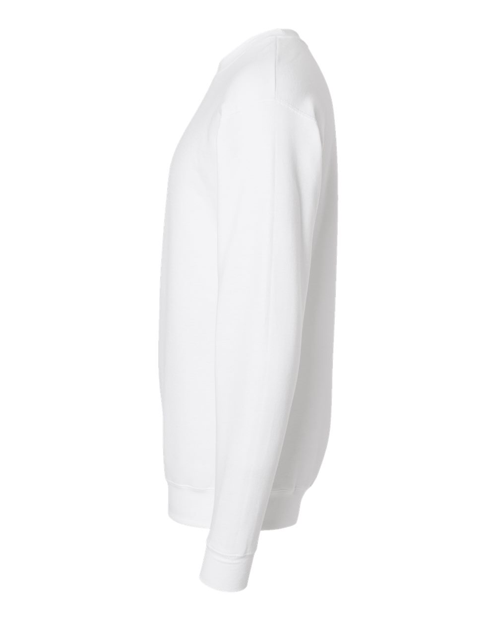 Left View of White Perfect Sweats Crewneck Sweatshirt - RS160