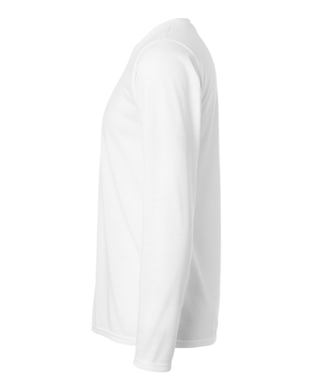Left View of White Performance® Long Sleeve T-Shirt - 42400
