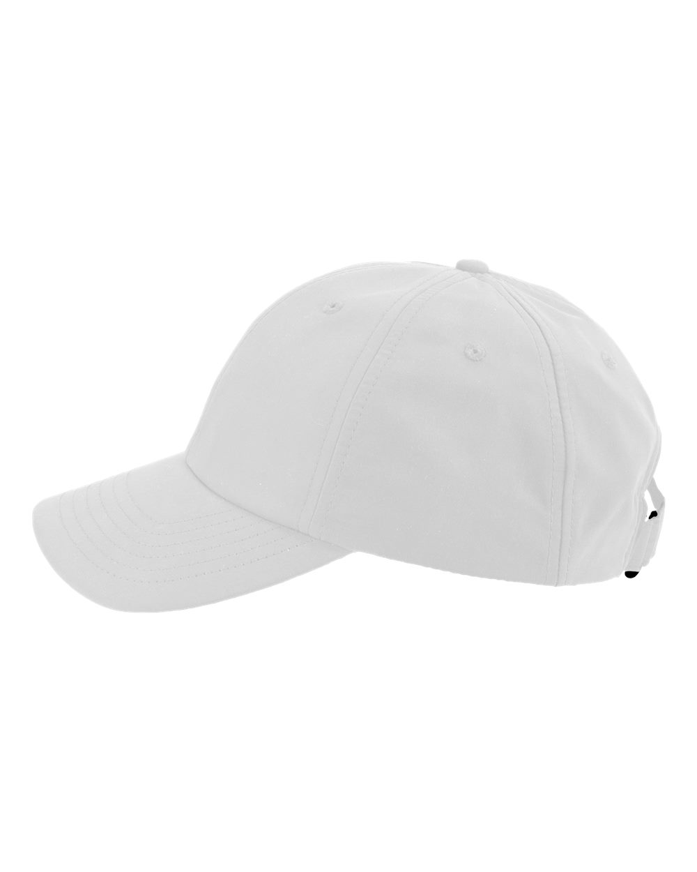 Left View of White Performance Microfiber Cap - SM140