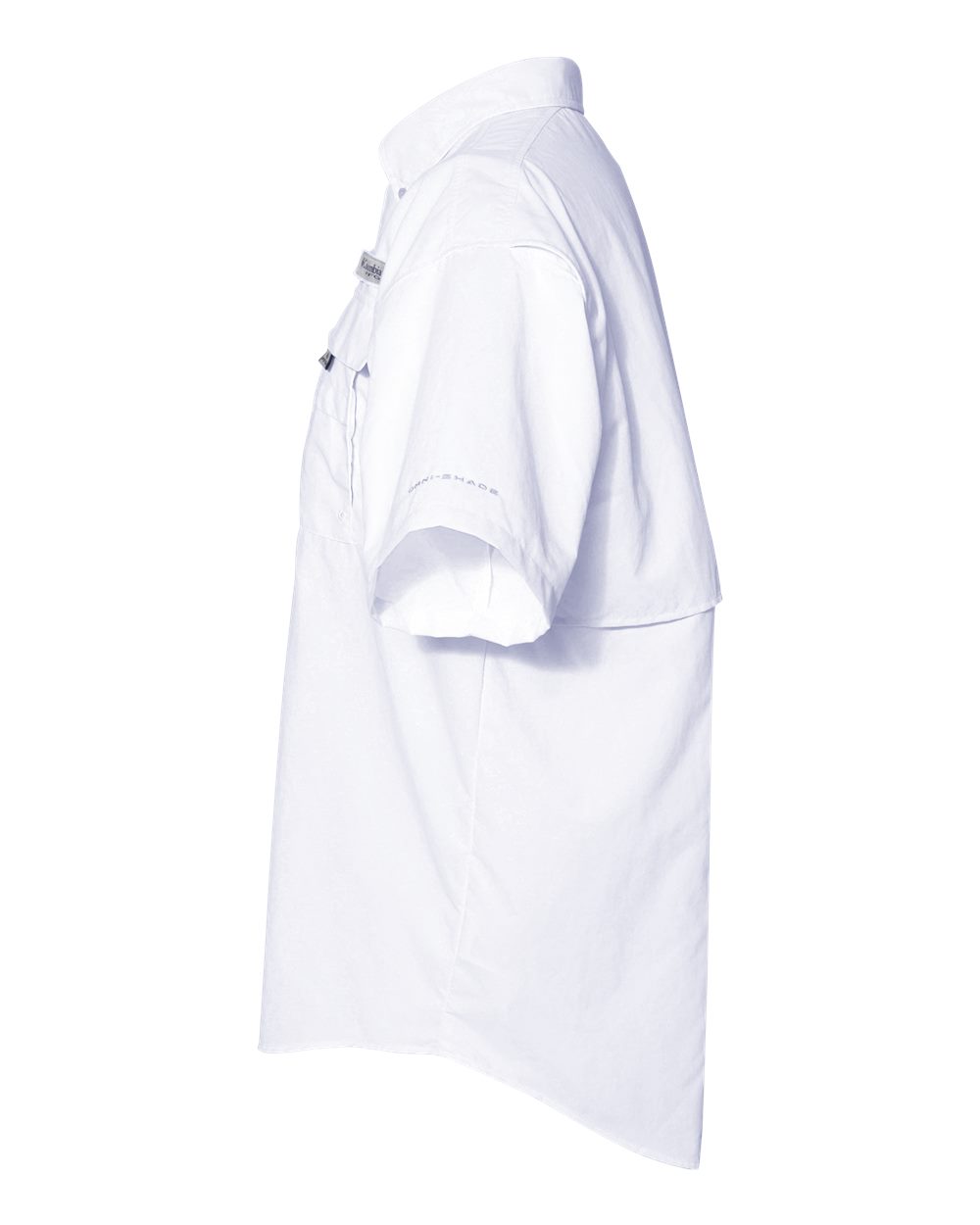 Left View of White PFG Bahama™ II Short Sleeve Shirt - 212464
