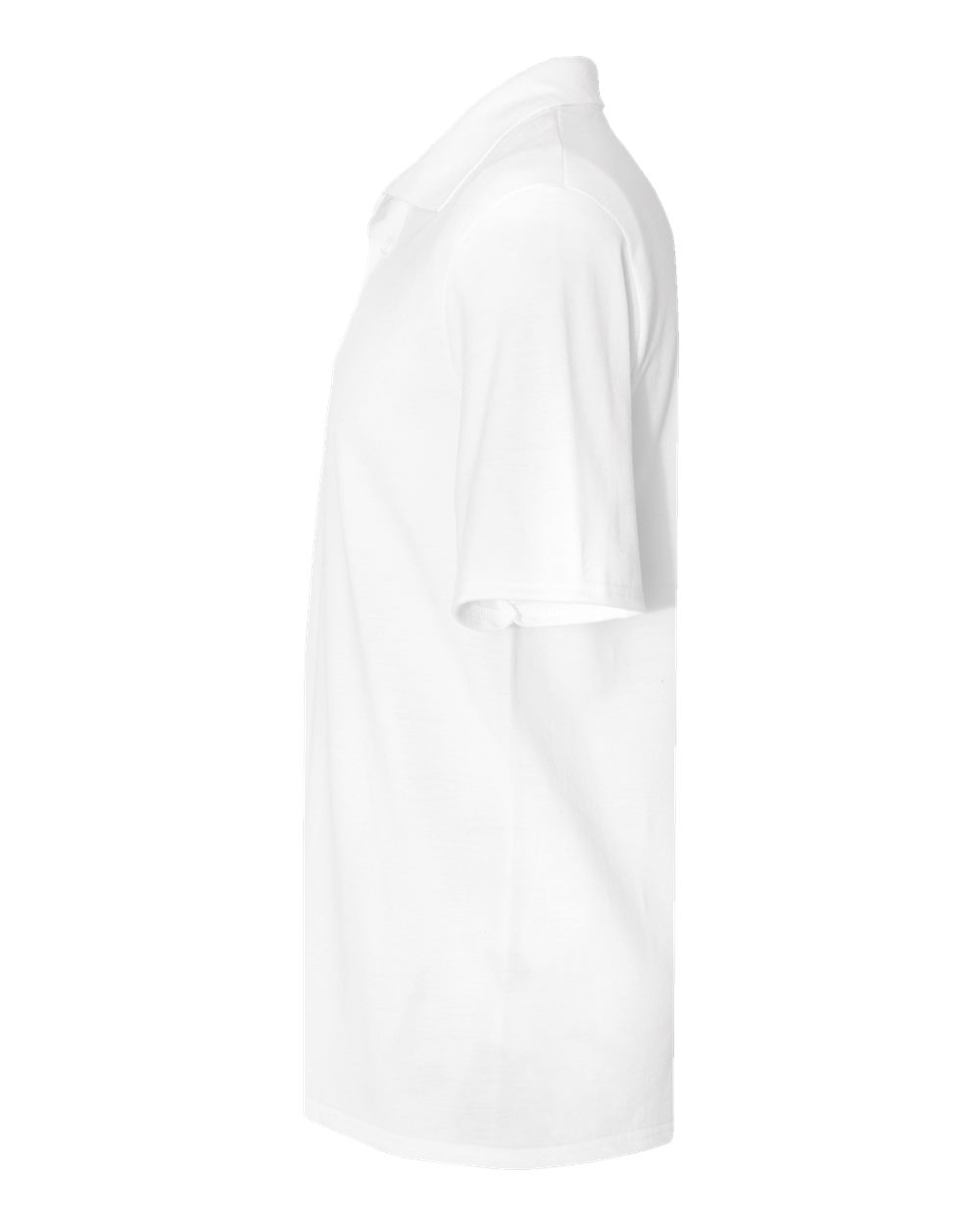 Left View of White Piqué Polo - 055P