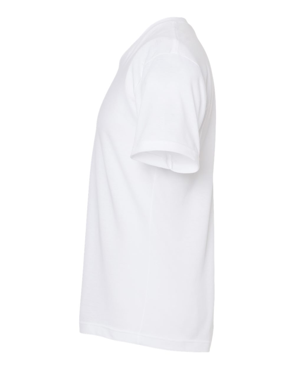 Left View of White Poly-Rich V-Neck T-Shirt - 207