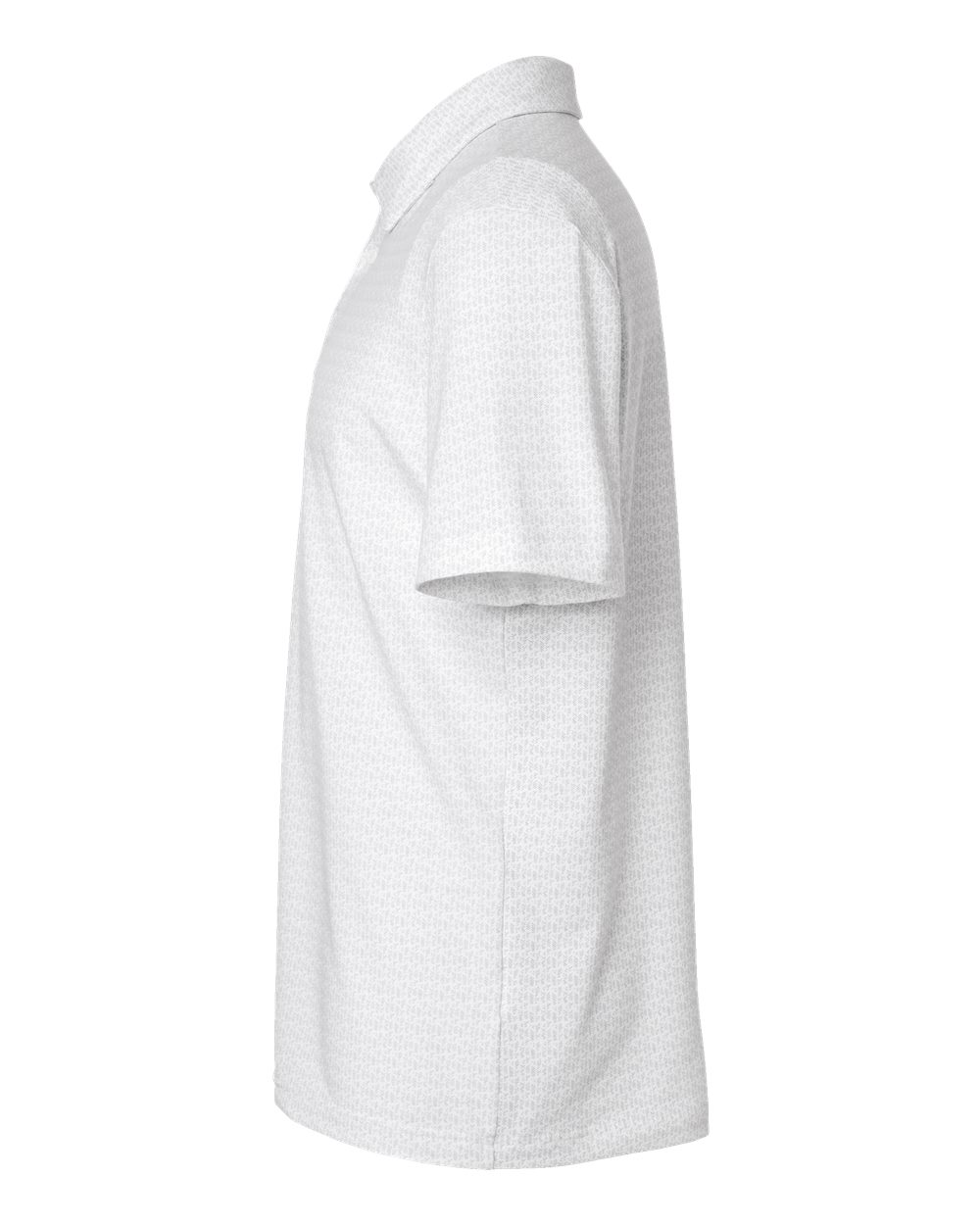 Left View of White Printed Blend Polo - A702