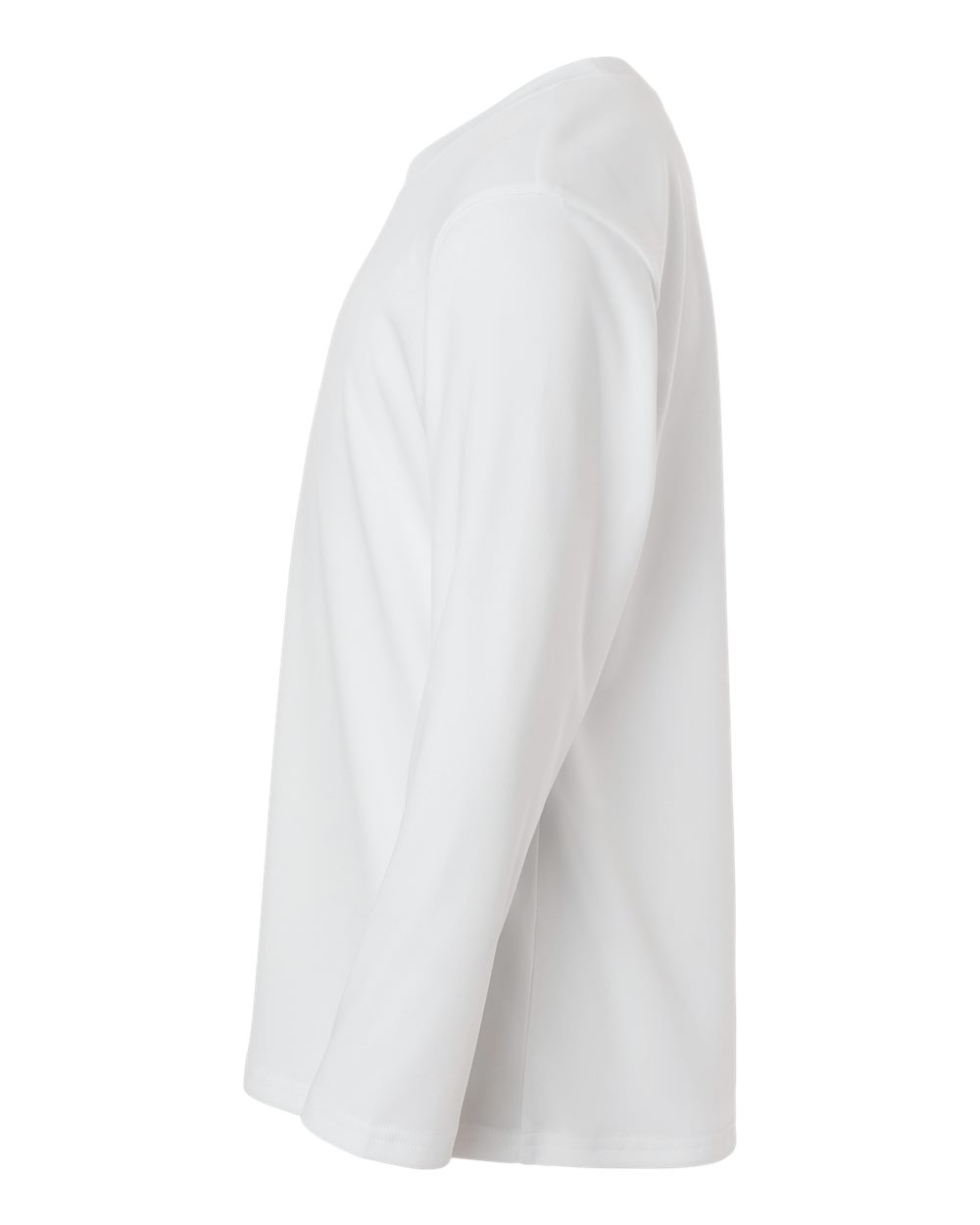 Left View of White Pro-Lock Youth Performance Long Sleeve T-Shirt - 48400Y