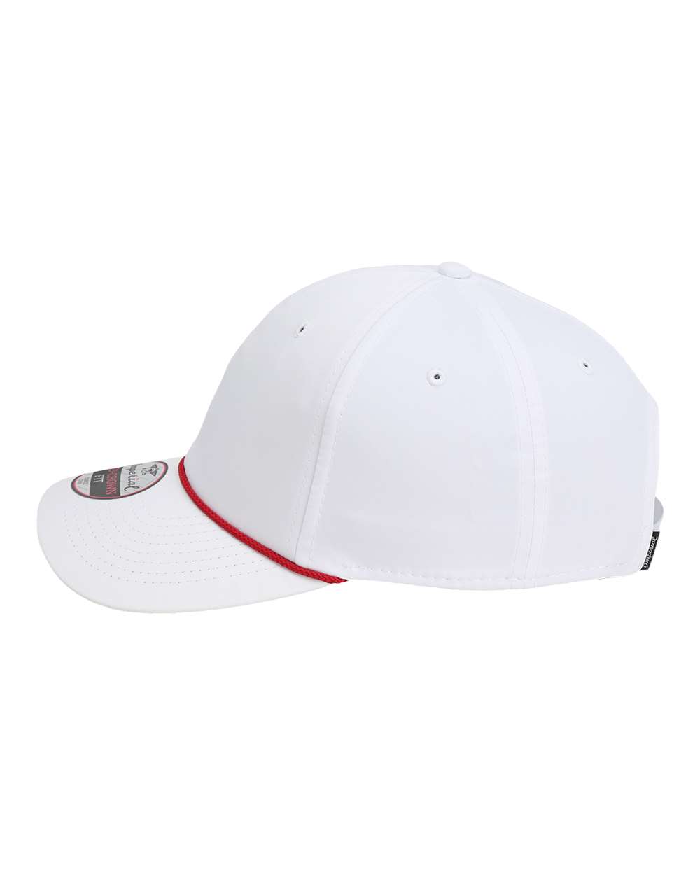Left View of White/ Red The Wingman Cap - 7054