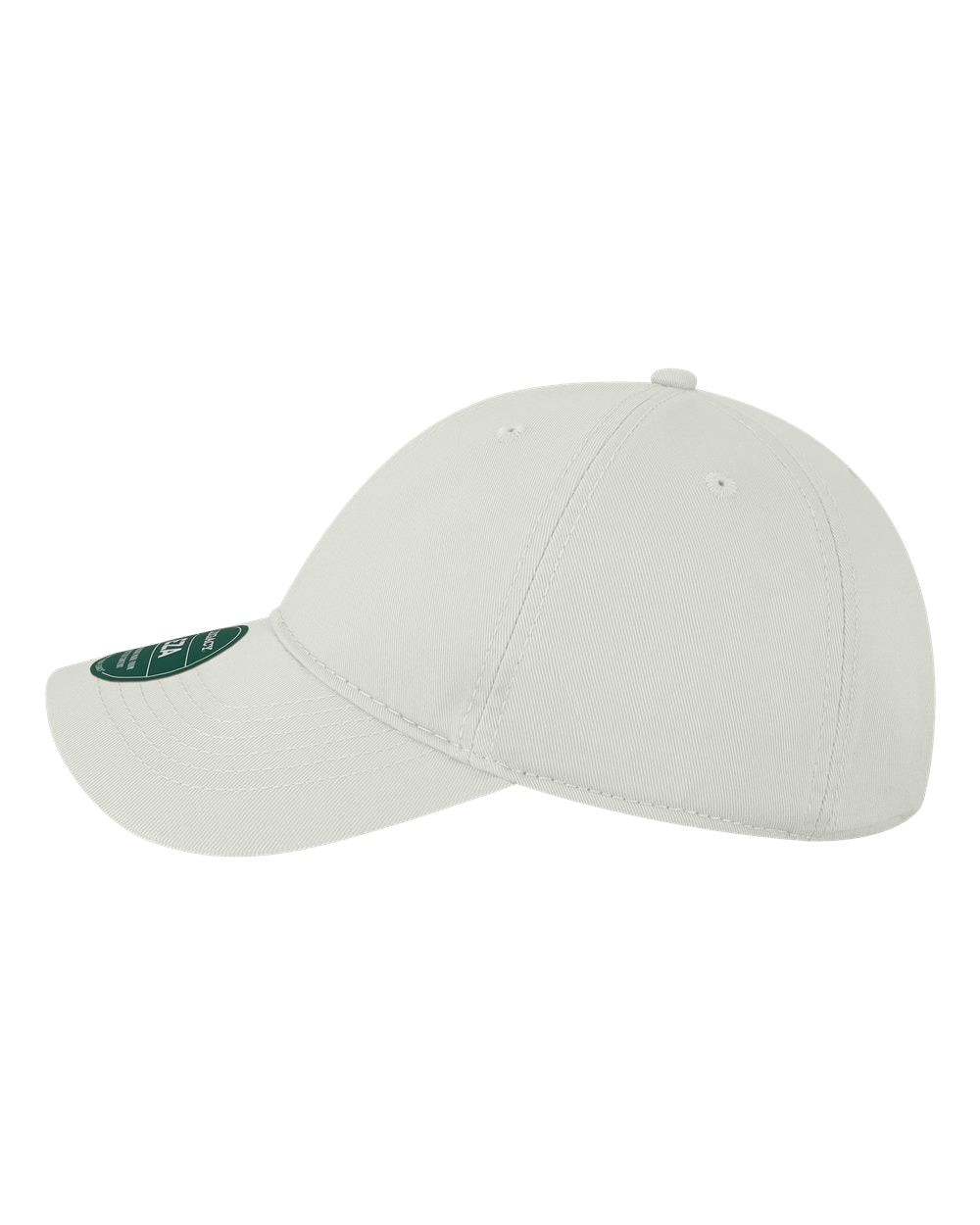 Left View of White Relaxed Twill Dad Hat - EZA