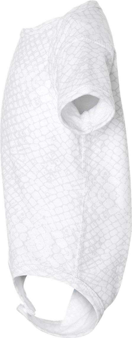 Left View of White Reptile Infant Fine Jersey Bodysuit - 4424