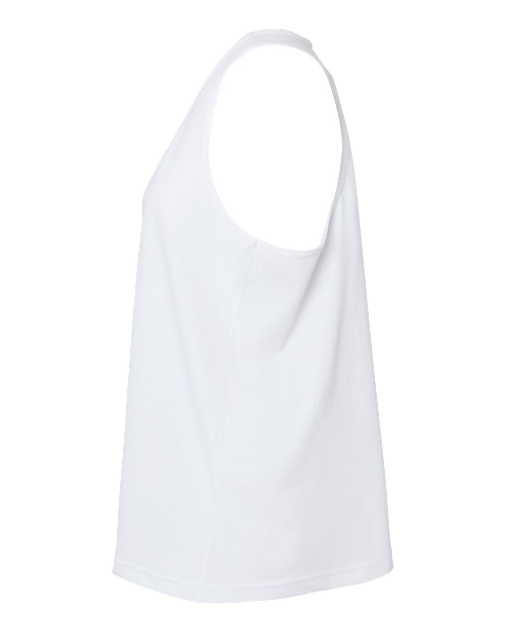 Left View of White Softstyle® Women’s CVC Racerback Tank Top - 64220LCVC
