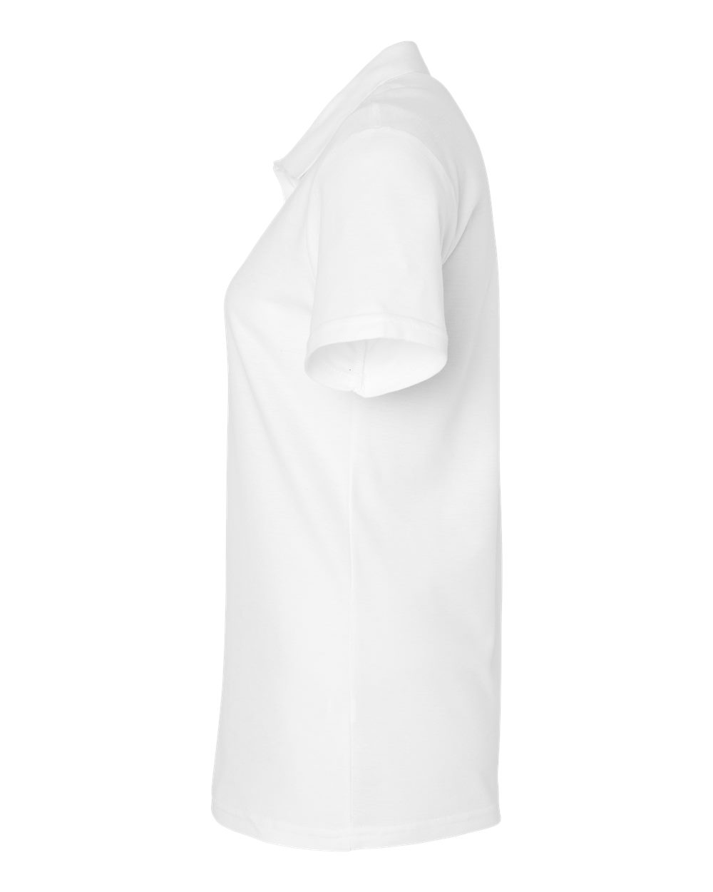 Left View of White Softstyle® Women's Pique Polo - 64800L