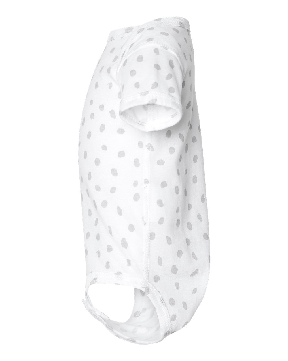 Left View of White Spot Infant Fine Jersey Bodysuit - 4424