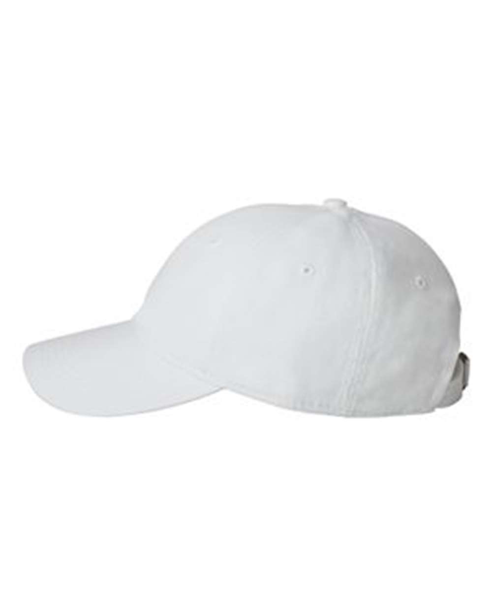 Left View of White Structured Cap - AH30