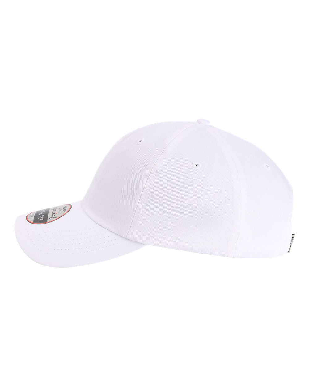 Left View of White The Original Buckle Dad Hat - X210B