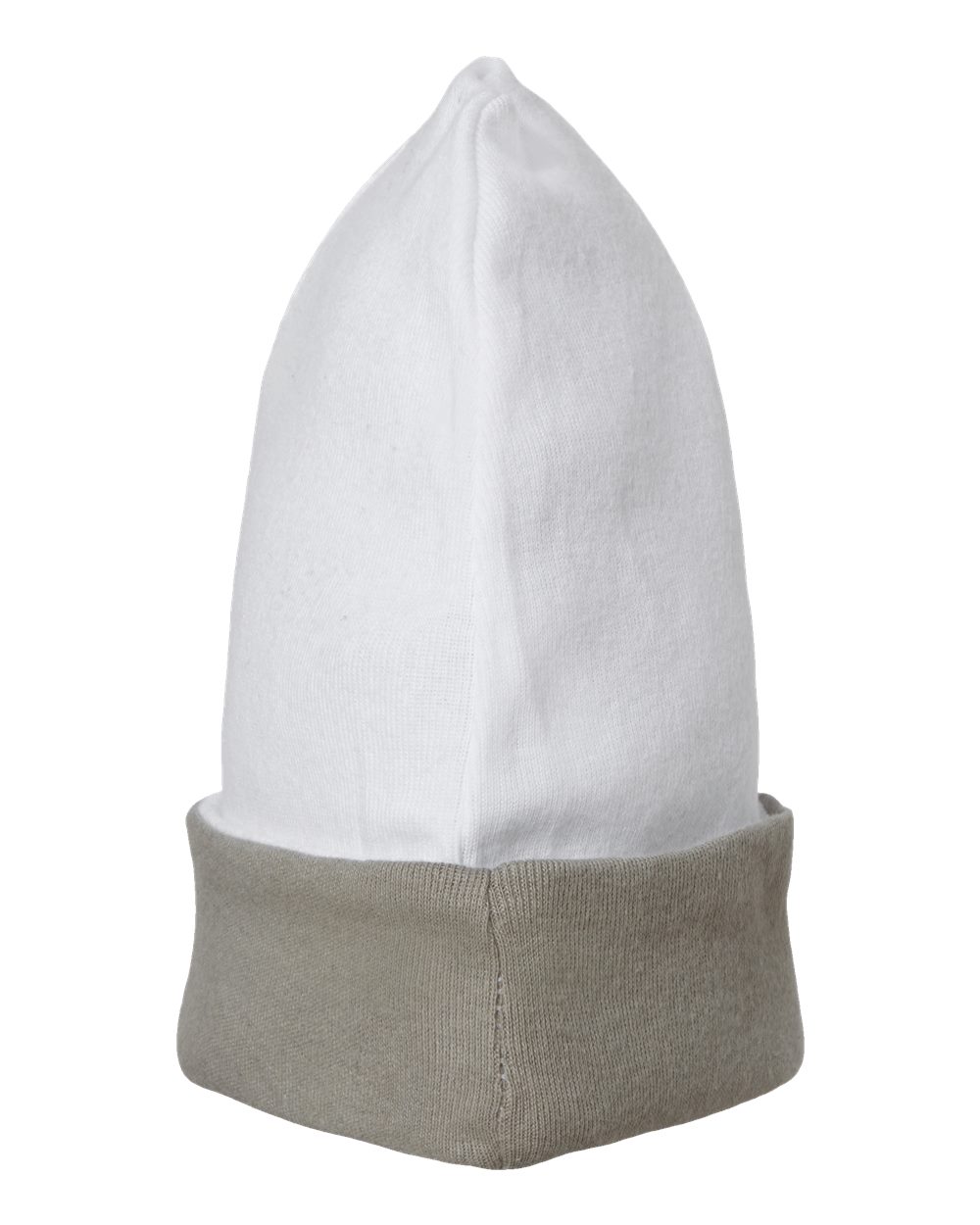 Left View of White/ Titanium Infant Baby Rib Beanie - 4451