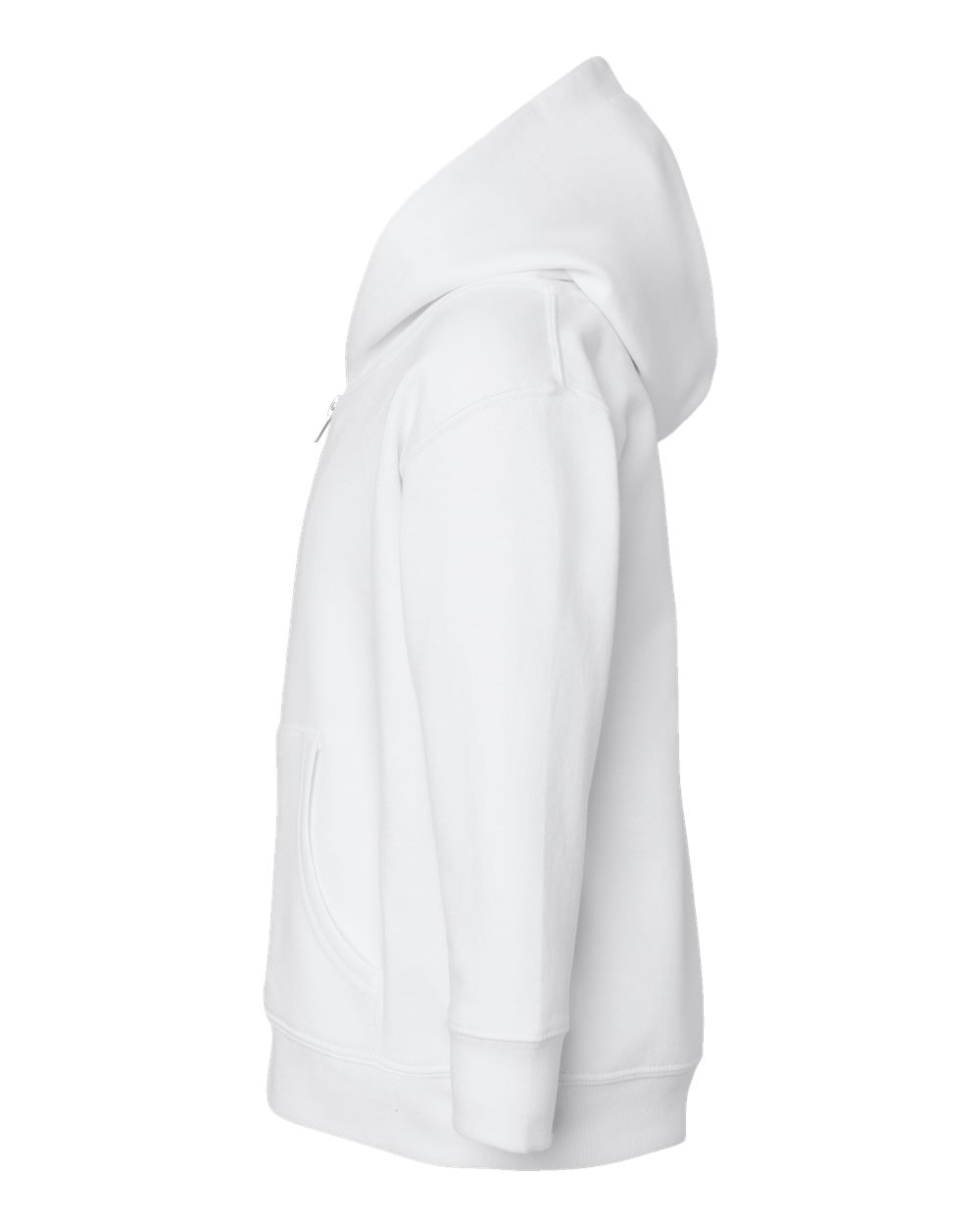 Left View of White Toddler Full-Zip Fleece Hoodie - 3346