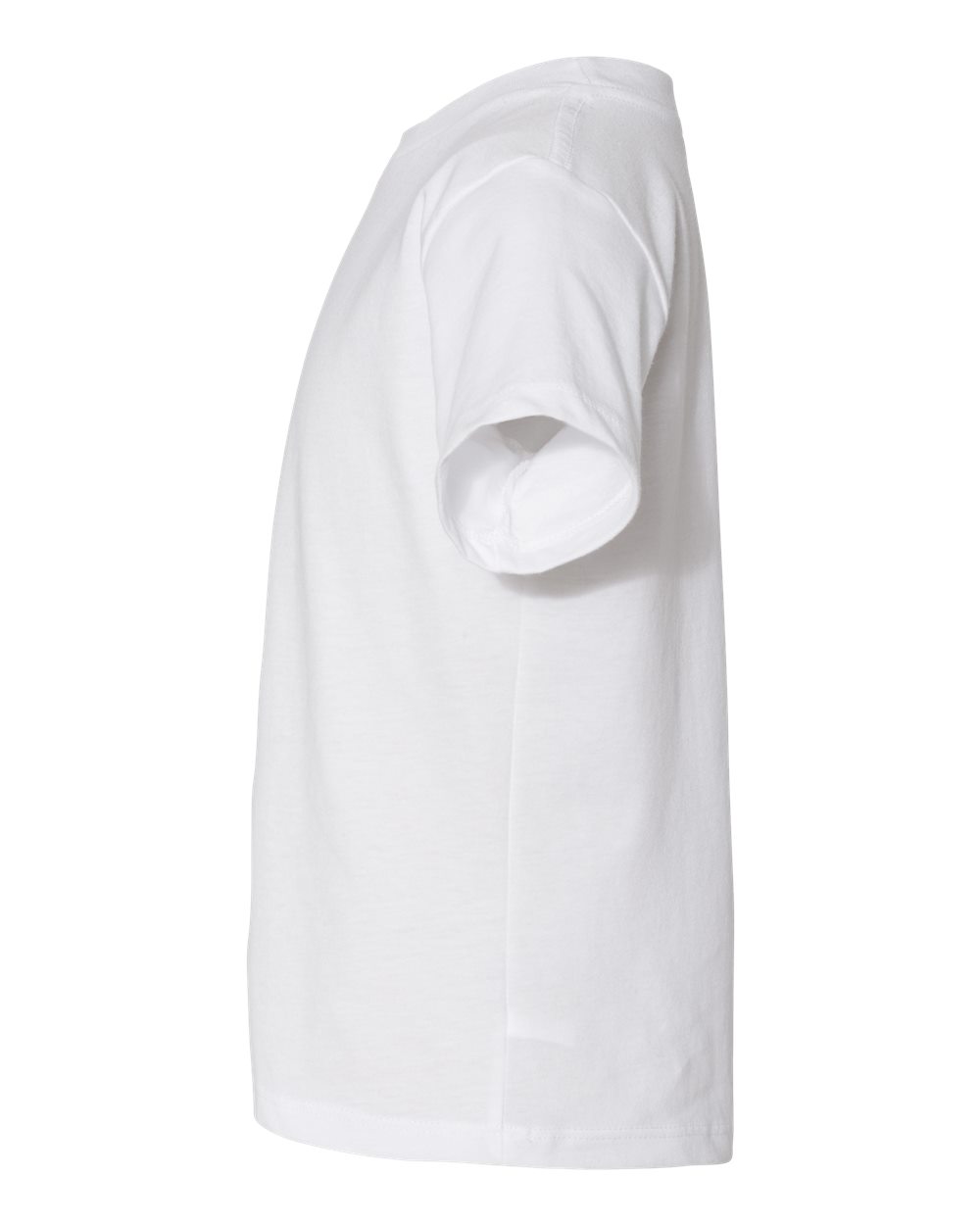 Left View of White Toddler Jersey Tee - 3001T