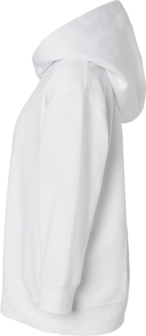 Left View of White Toddler Pullover Fleece Hoodie - 3326