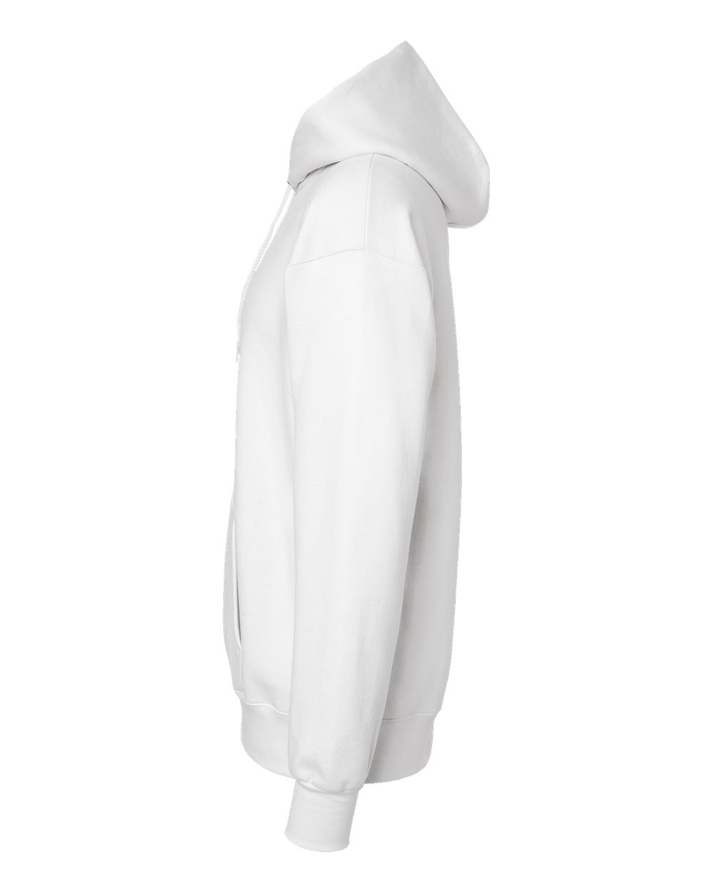 Left View of White Ultimate Cotton® Hooded Sweatshirt - F170
