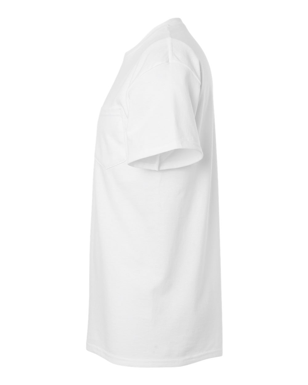 Left View of White Ultra Cotton® Pocket T-Shirt - 2300