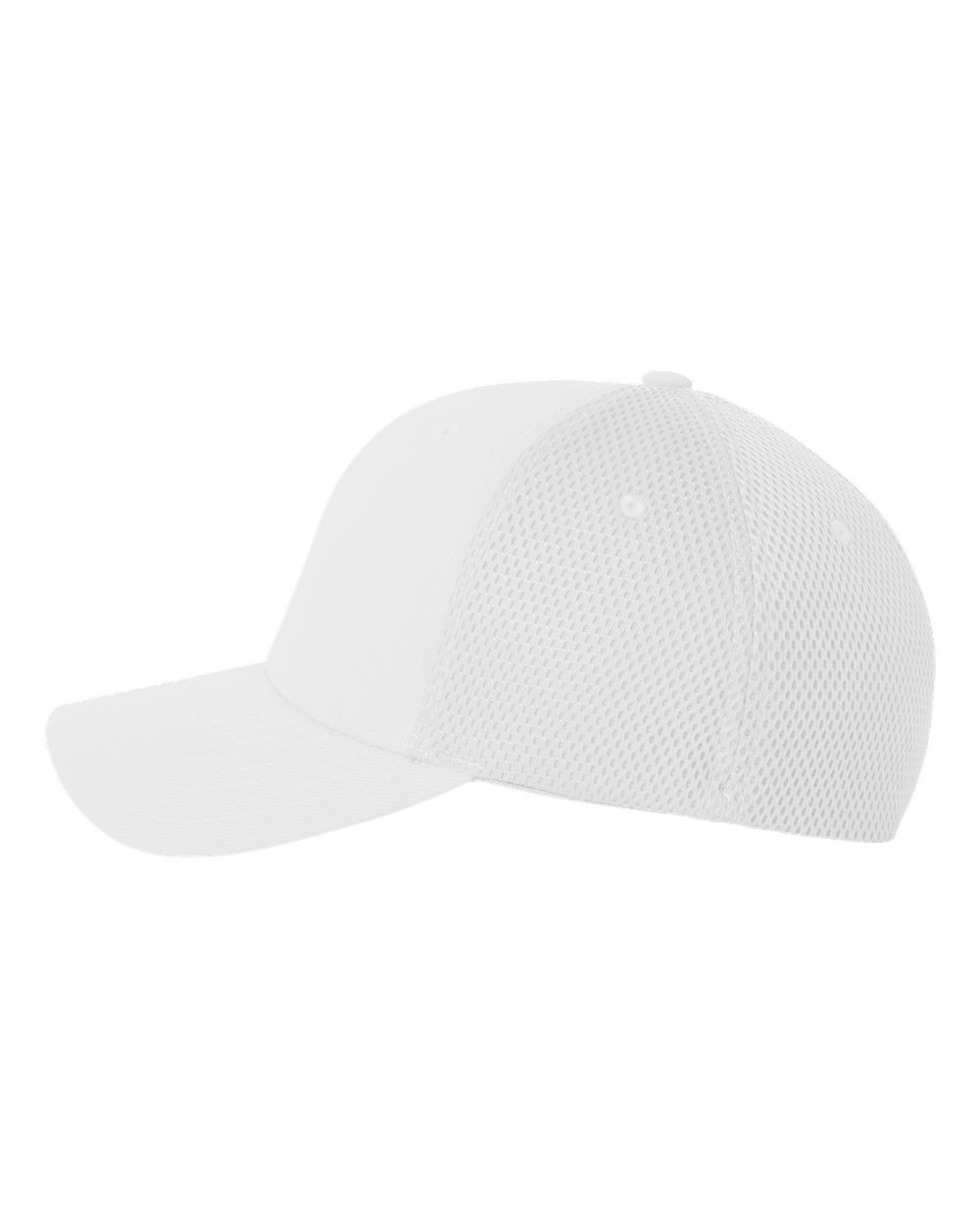 Left View of White Ultrafiber Mesh Cap - 6533