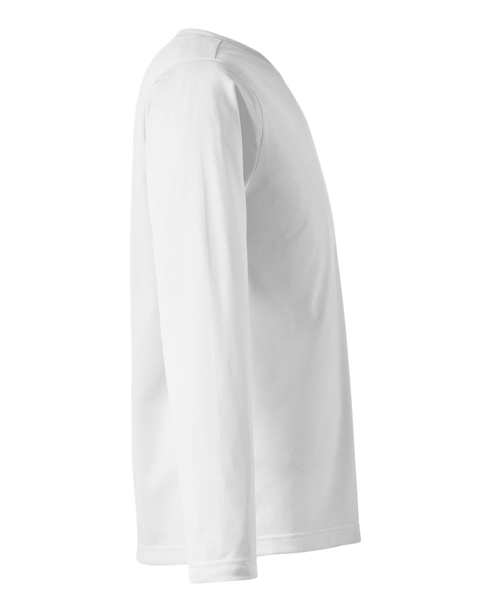 Left View of White Unisex Charge Snag and Soil Protect Long Sleeve T-Shirt - M118L