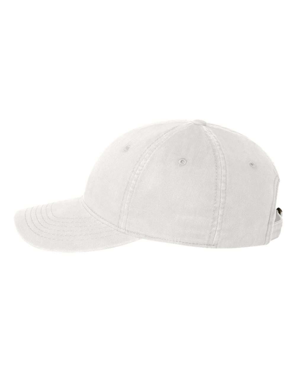 Left View of White Unstructured Cap - AH35