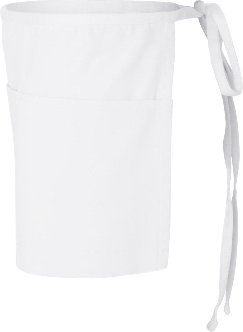 Left View of White Waist Apron with Pockets - Q2115