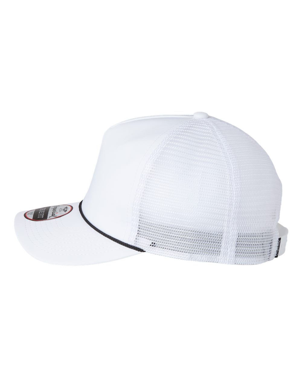 Left View of White/ White/ Black The Rabble Rouser Cap - 5055