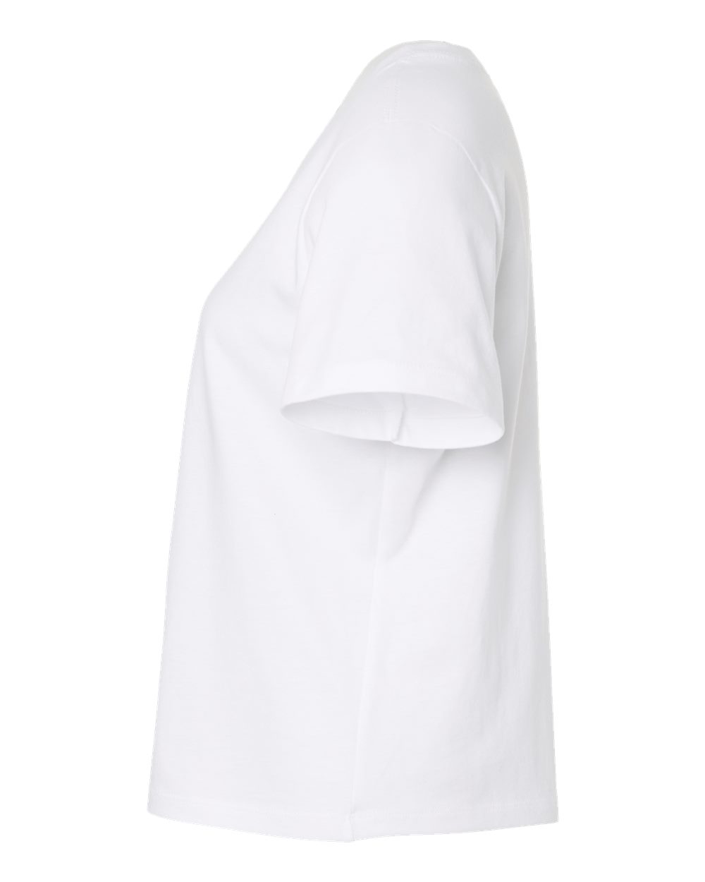 Left View of White Women's 6 oz Heavyweight Tee - 6110