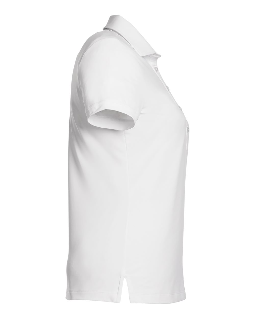 Left View of White Women's Claire Tech Polo - M32232