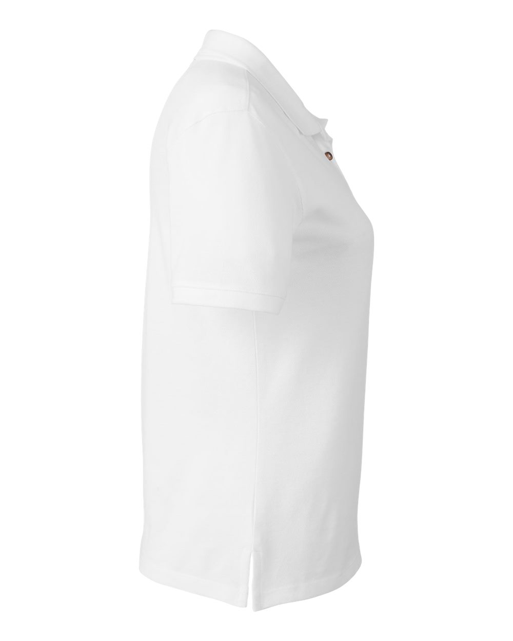 Left View of White Women's Cotton Polo - M200W