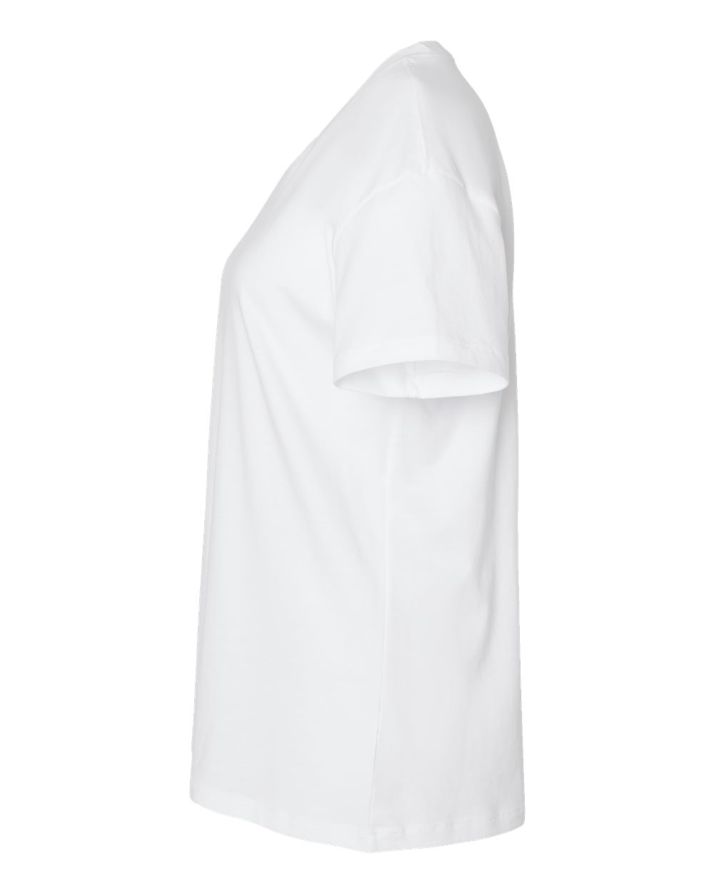 Left View of White Women's Cotton Relaxed T-Shirt - 3910