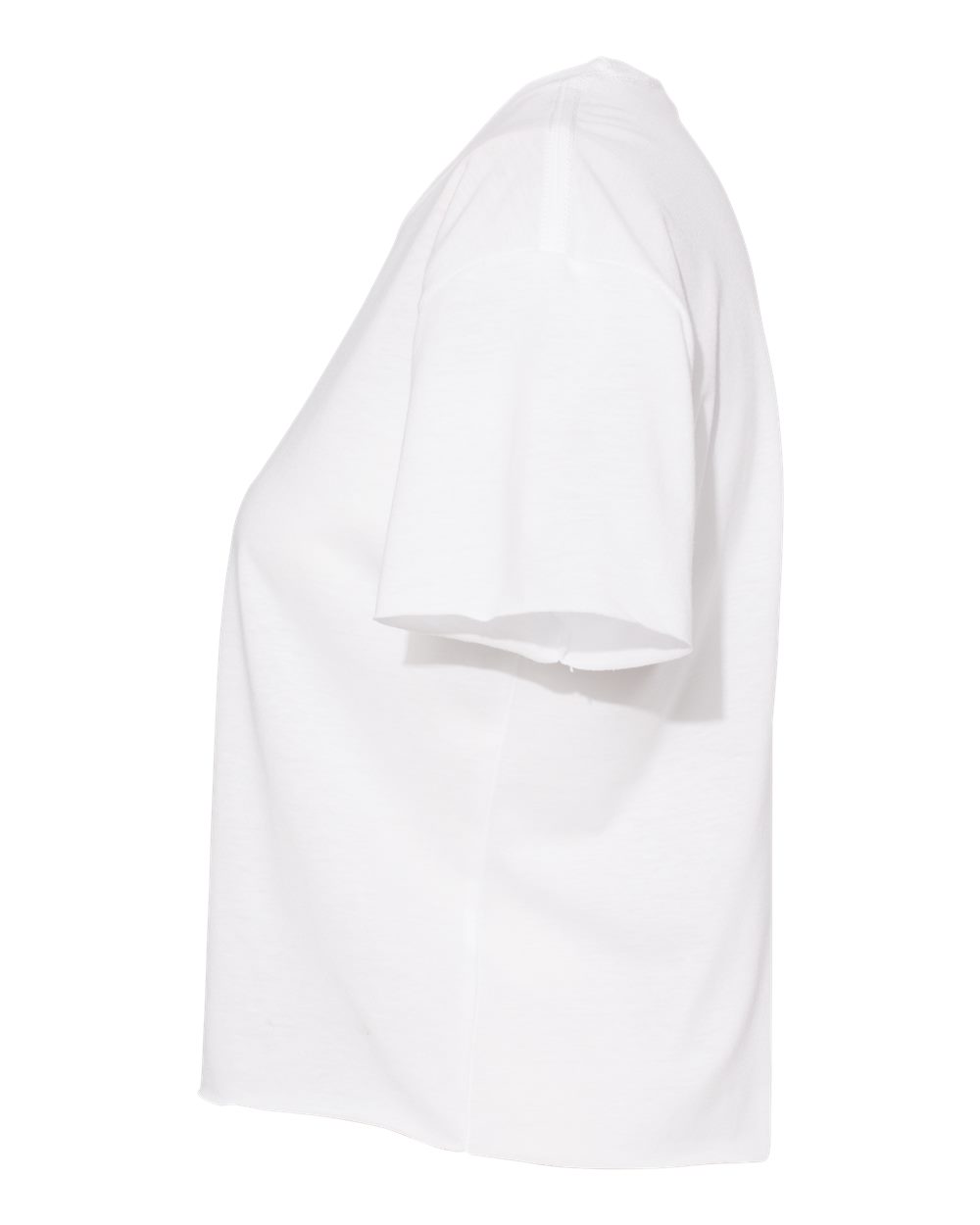 Left View of White Women's Festival Crop Top - 5080